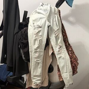 Levi's Light Gray Distressed Skinny Jeans